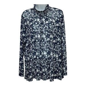 Lane Bryant Swing Smocked-Neck Top size 14/16